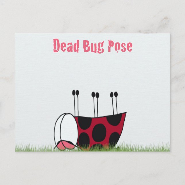 Cartão Postal Inseto de Ladybug engraçado Yoga Pose (Frente)