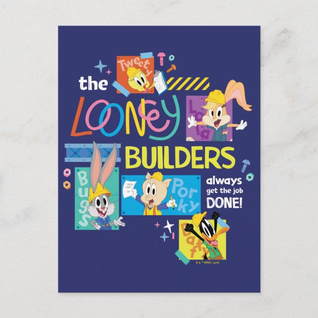 Cartão Postal INSETOS BUNNY BUILDERS™| A Colagem Looney Builders (Frente)