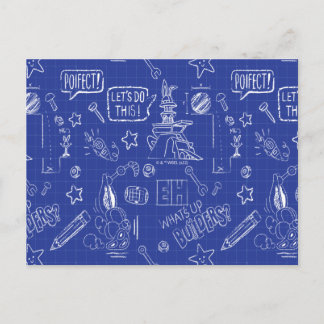 Cartão Postal INSETOS BUNNY BUILDERS™| Padrão do Sketch Blueprin