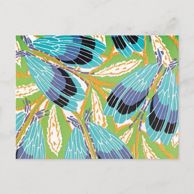 Cartão Postal Insetos de Insetos do Jardim de Pochoir, Arte Vint (Frente)