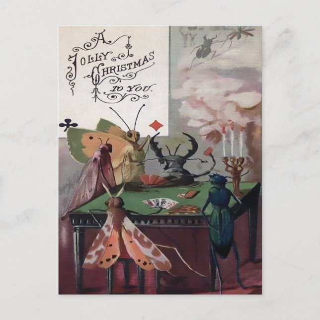 Cartão Postal Insetos de pôquer vitorianos (Frente)