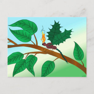 Cartão Postal Insetos de Vidro - Mosca de Snapdragon