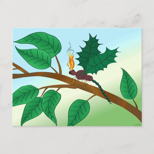 Cartão Postal Insetos de Vidro - Mosca de Snapdragon (Frente)