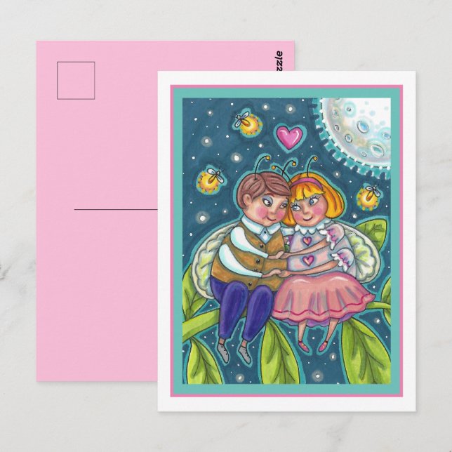 CARTÃO POSTAL INSETOS, FIREFLIES E LUA CHEIA, DOCES (Frente/Verso)