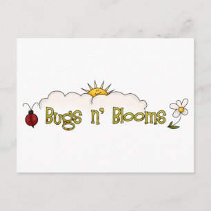 Cartão Postal Insetos 'n' Blooms ・ Wordart
