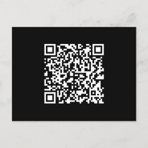 Cartão Postal Insira URL e crie código QR escaneável Preto Bra