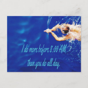 Cartão Postal Inspiração Motivacional da Equipe de Natação L