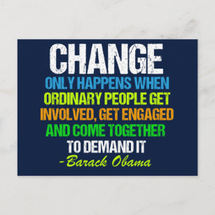 Cartão Postal Inspiração Obama Cita Mudança Política