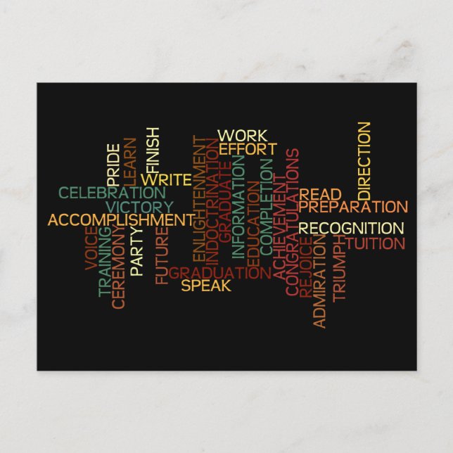 Cartão Postal Inspiração para Estudante na Faculdade ou Segundo  (Frente)