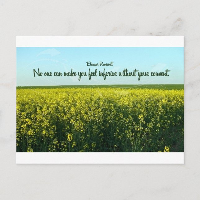 Cartão Postal Inspiração por Eleanor Roosevelt (Frente)