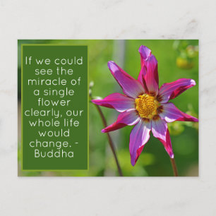 Cartão postal inspirador da flor de dália rosa e r