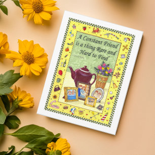 Cartão Postal Inspirador de Amizade Constante