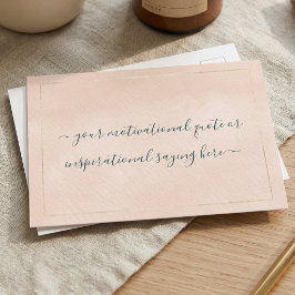 Cartão Postal Inspirational Motivational Quote DIY Script Pink