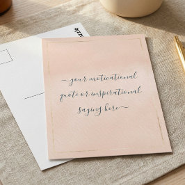 Cartão Postal Inspirational Motivational Quote DIY Script Pink