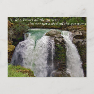 Cartão Postal Inspirational quotation on waterfall