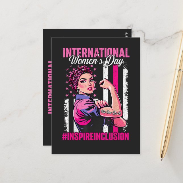 Cartão Postal Inspire Inclusão 8 de Março Internacional  (Frente/Verso In Situ)