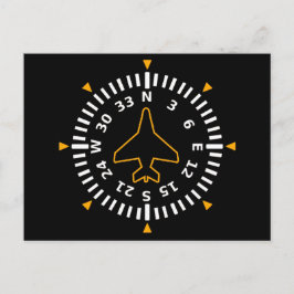 Cartão Postal Instrumento de Voo de Compass de Aeronaves