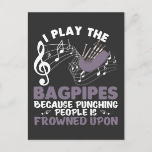 Cartão Postal Instrumento Musical de Sopro Gaita Escocesa Gaitas