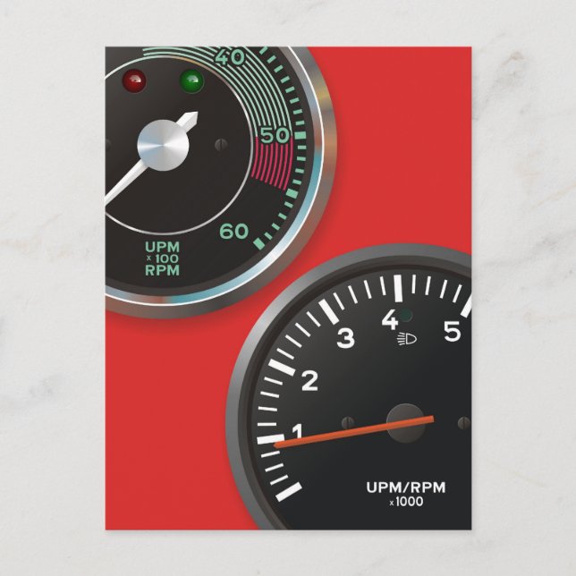 Cartão Postal Instrumentos de automóvel antigos / Indicadores de (Frente)