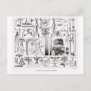 Cartão Postal Instrumentos matemáticos e de vigilância