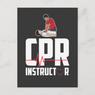 Cartão Postal Instrutor de CPR certificado pela Ambulância de P