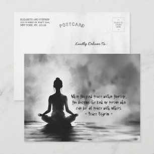 Cartão Postal Instrutor de Meditação de Yoga Pintura a Tinta da 