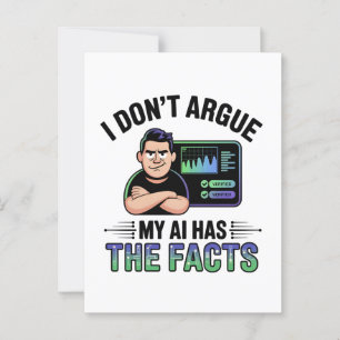 Cartão Postal Inteligência Artificial Fatos Humor Design