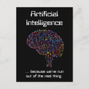 Cartão Postal Inteligência artificial versus coisa real
