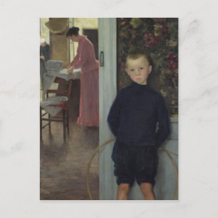 Cartão Postal Interior com mulheres e uma criança