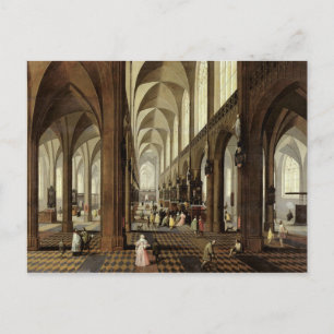 Cartão Postal Interior da Catedral de Antuérpia, c.1650
