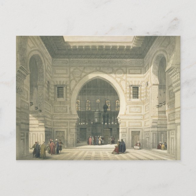 Cartão Postal Interior da Mesquita de Sultan Hasan, Cairo, (Frente)