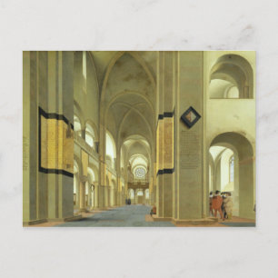 Cartão Postal Interior das Marienkirche em Utrecht, 1638