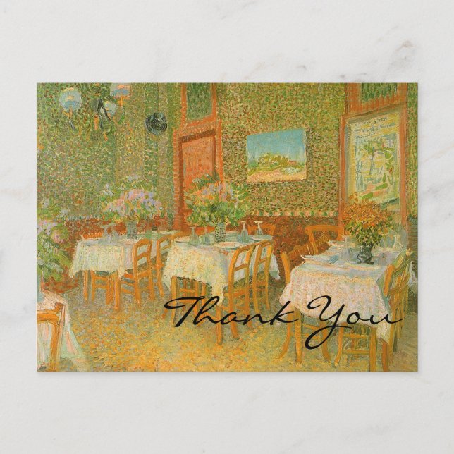 Cartão Postal Interior de um restaurante de Van Gogh (Frente)