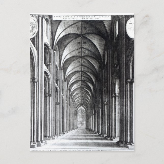 Cartão Postal Interior do Nave de Ruas, Paul, 1658 (Frente)