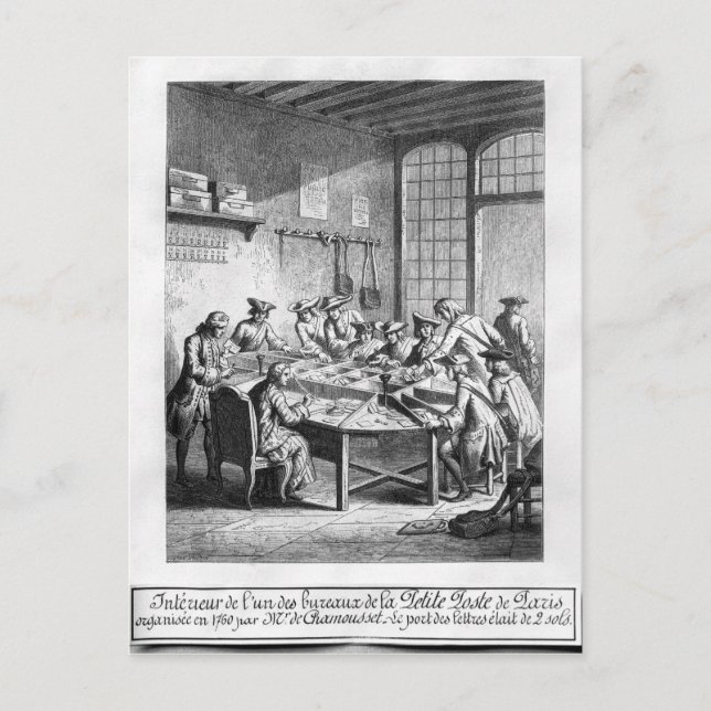 Cartão Postal Interior do "Small Postar Office" em Paris (Frente)