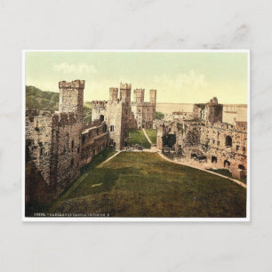 Cartão Postal Interior, vista leste, Castelo de Carnarvon (i. e.