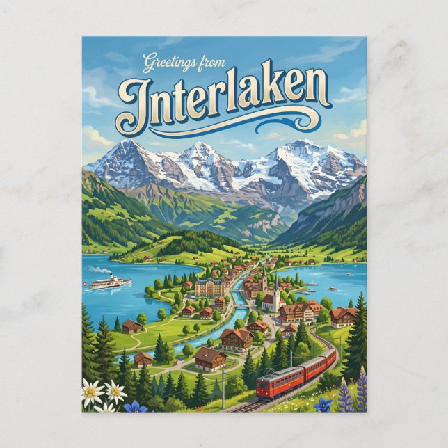 Cartão Postal Interlaken Suíça (Frente)