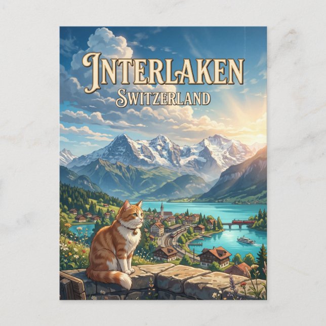 Cartão Postal Interlaken Suíça (Frente)