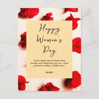 Cartão Postal International Women’s Day Modern Elegant Strong
