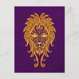 Cartão Postal Intrair o Amarelo Leo Zodiac em Roxo