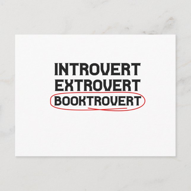 Cartão Postal Introdução ao Extrovert Booktrovert amantes do liv (Frente)