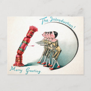 Cartão Postal Introdução às Bonecas de Madeira Vintage Victor