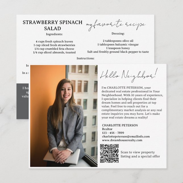 Cartão Postal Introdução Imobiliário com receita (Frente/Verso)