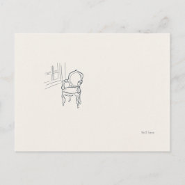 Cartão Postal Introvert Minimalist Line Art Postcard