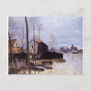 Cartão Postal Inundações em Moret por Alfred Sisley