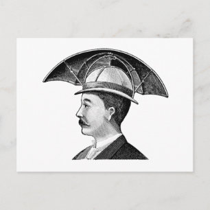 Cartão Postal Invenção de Vintage Umbrella Hat Steampunk