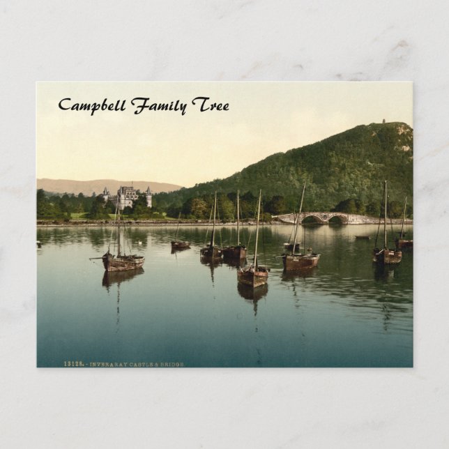 Cartão Postal Inverary Castle e Bridge, Escócia (Frente)