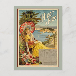 Cartão Postal Inverno de 1890 em Nice viagem