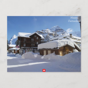 Cartão Postal Inverno em Mürren, Cartão-postal de Suiça