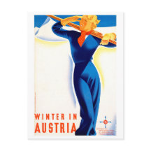 Inverno na Áustria, menina esquiando, viagem vinta